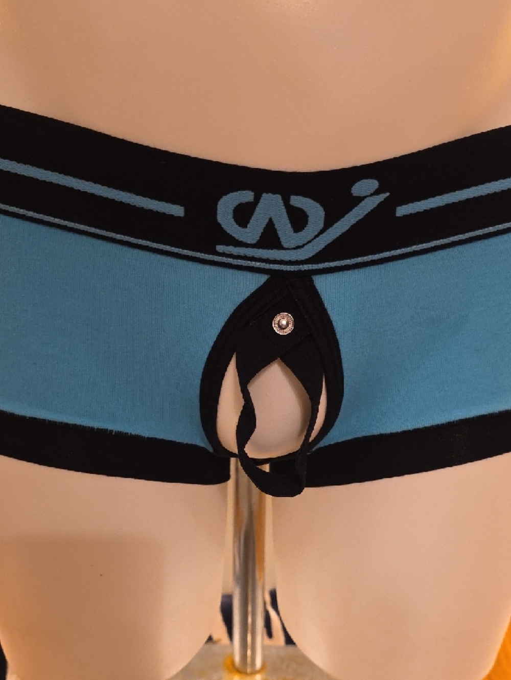 Men's Teal Boxer Briefs with Black Trim — Supportive Contour Design - Picture 4 of 14